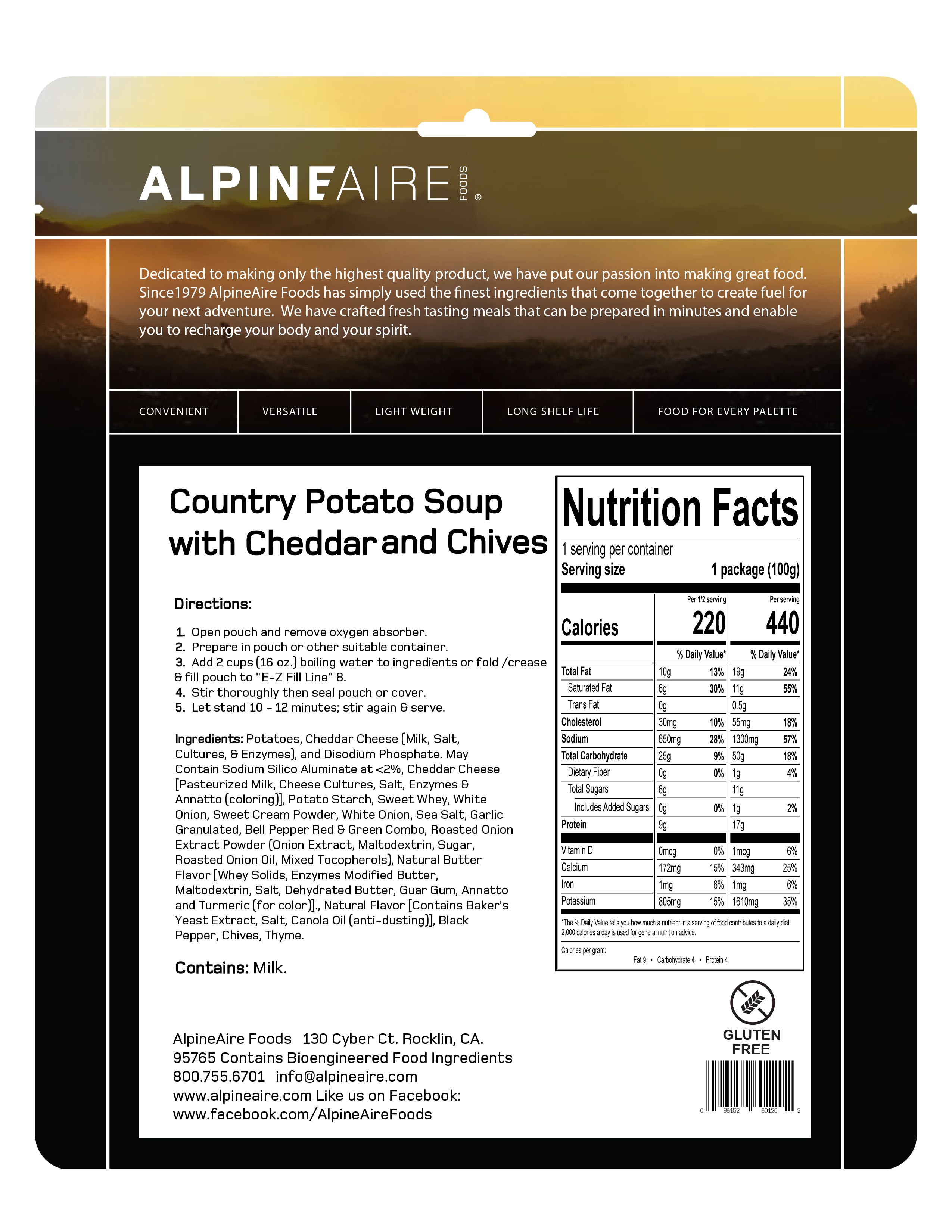 Country Potato Soup, Nutrition